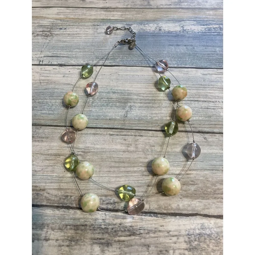 Top Frog‎ Double Strand Acrylic Bead Necklace NWOT Stations 16